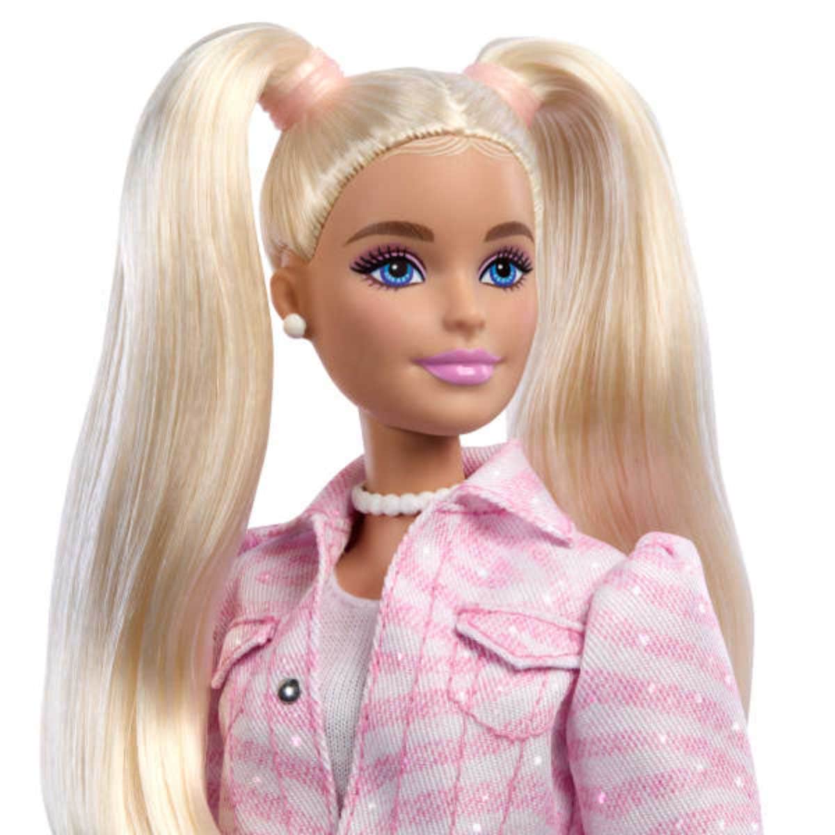 Barbie Blonde Deluxe Fashionistas Pink Denim Jacket Doll Girls, 3-4 Years