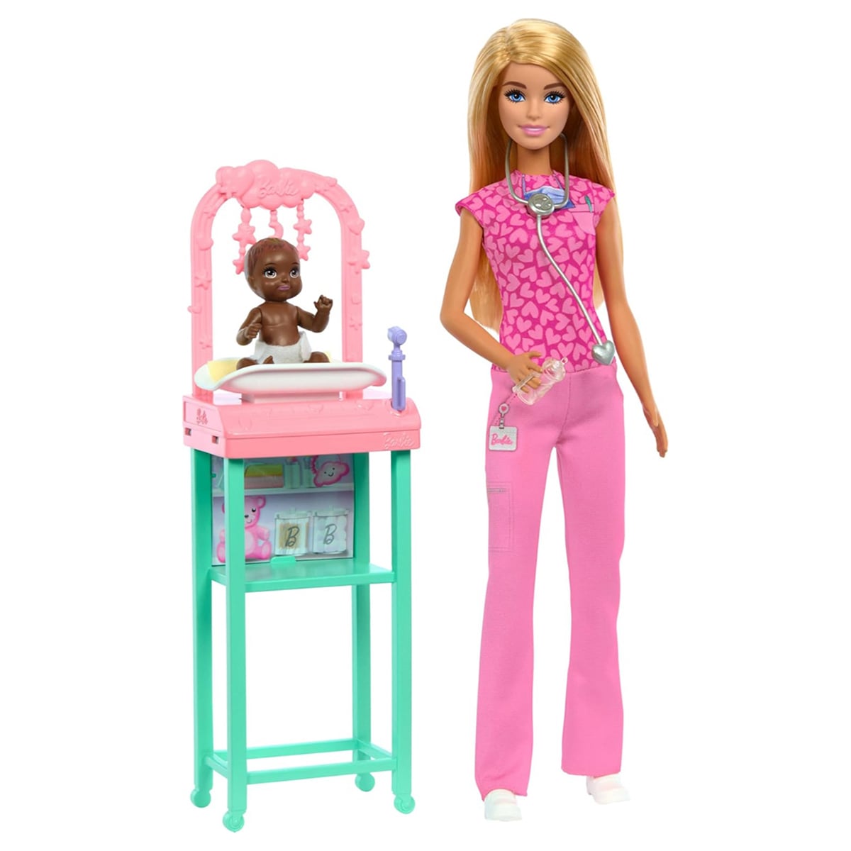 Barbie Blonde Hair Baby Pediatrician Doctor Playset Girls, 3-4 Years