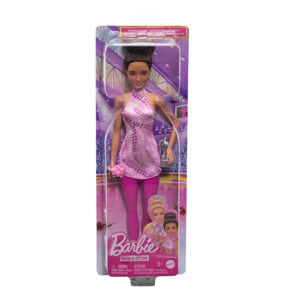 Barbie Brunette Ice Skater Fashion Doll Girls, 3-4 Years