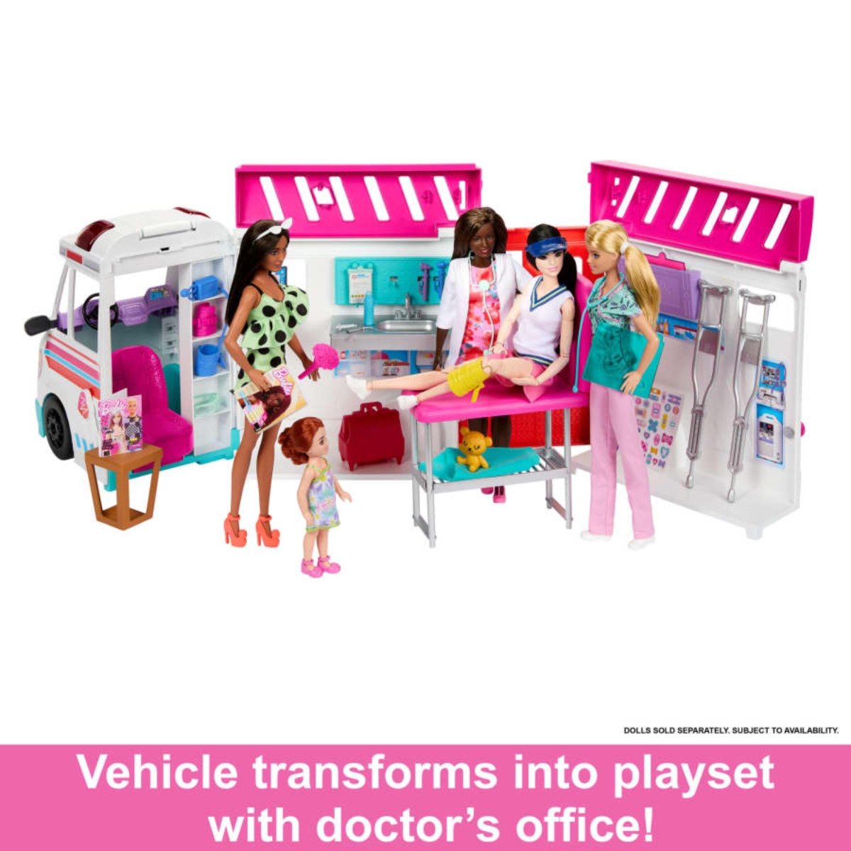 Barbie Care Transforming Ambulance and Clinic Playset Girls, 3-4 Years