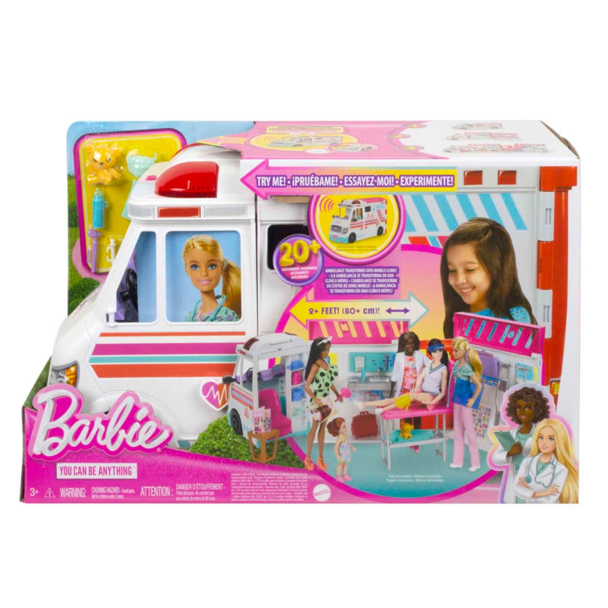 Barbie Care Transforming Ambulance and Clinic Playset Girls, 3-4 Years
