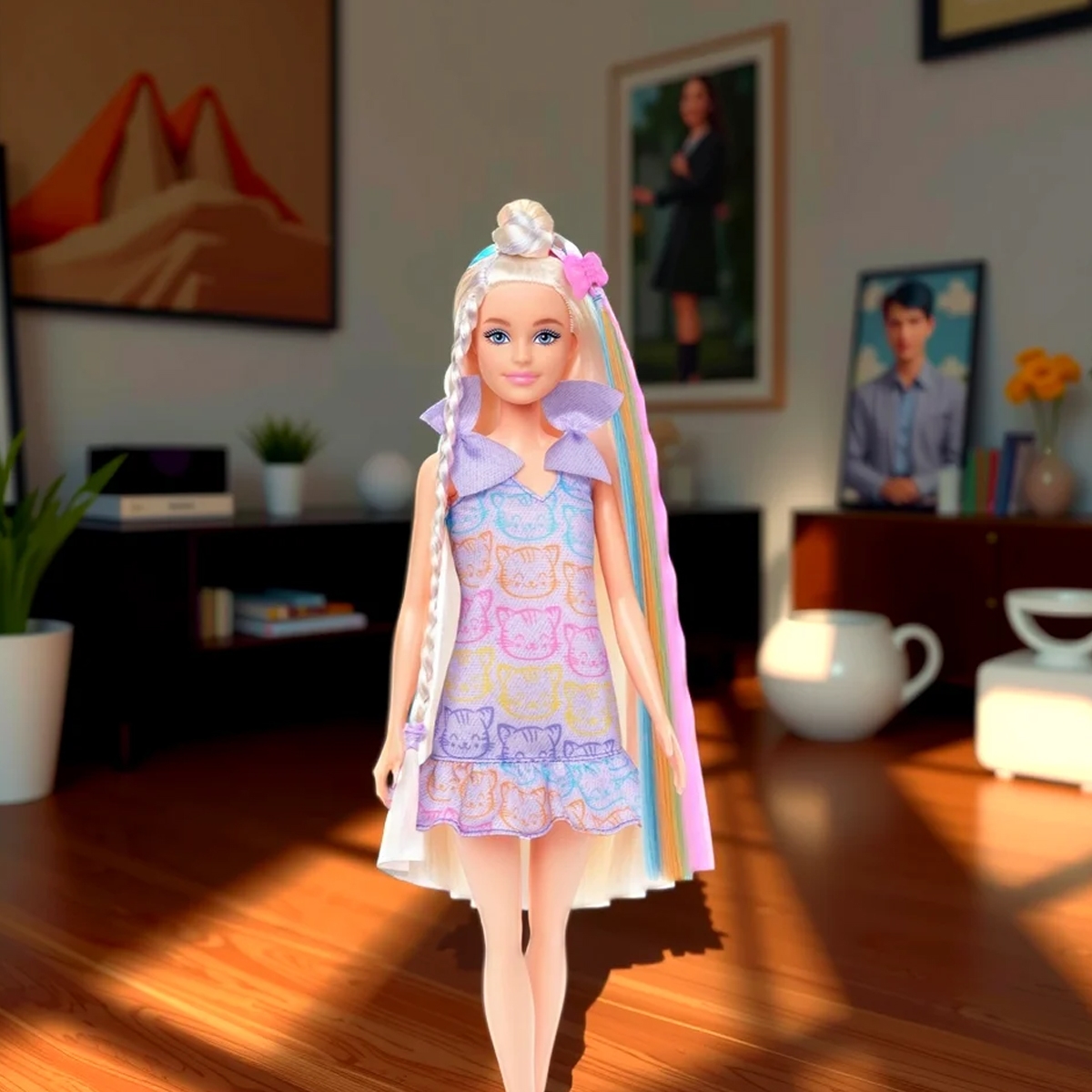 باربي دمية شعر للعب للبنات، 3-4 سنوات