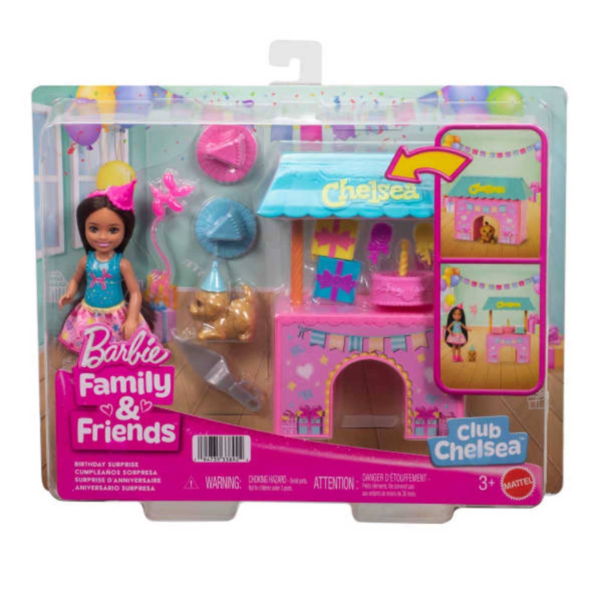 Barbie Club Chelsea Doll & Birthday Party Playset Girls, 3-4 Years