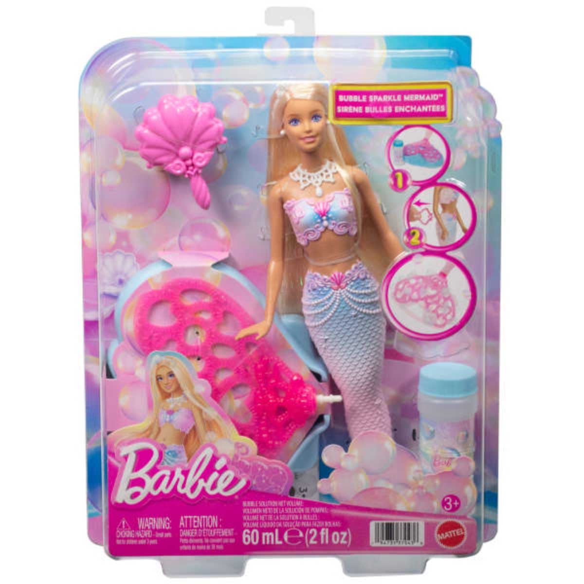 Barbie Dreamtopia Bubbletastic Mermaid Doll Girls, 3-4 Years