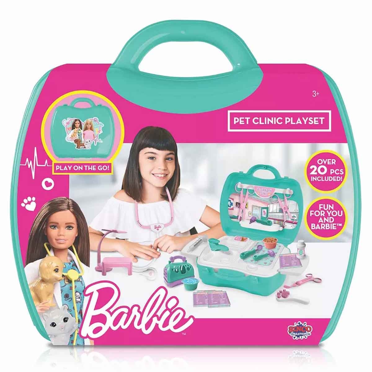 Barbie Fast Cast Veterinarian Pet Clinic Playset Girls, 3-4 Years