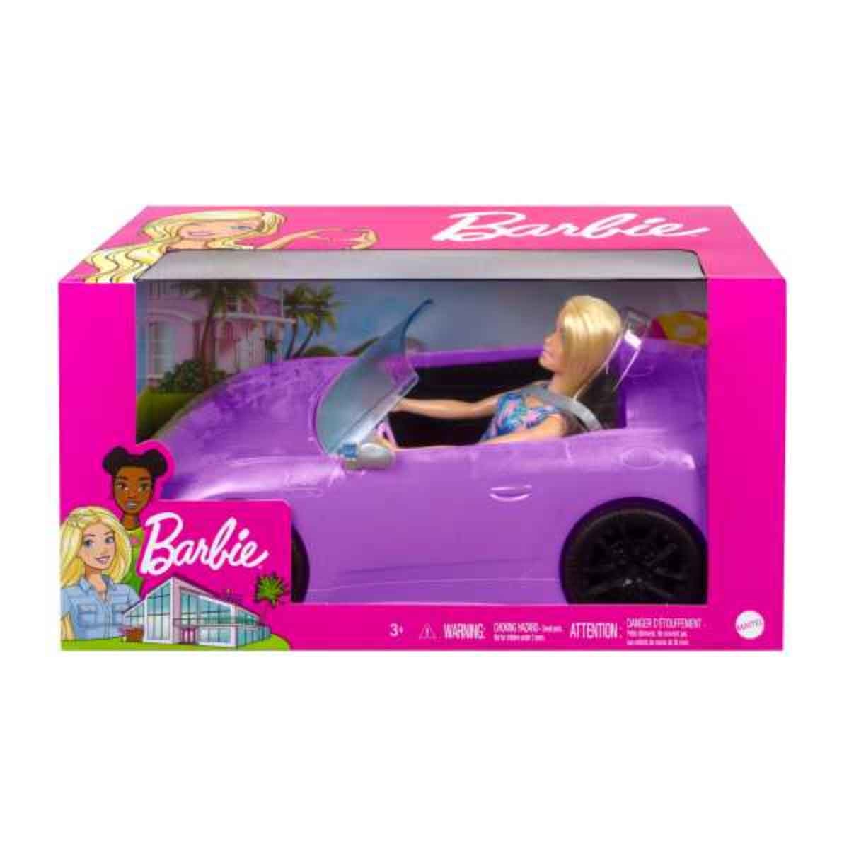 Barbie Glam Convertible Vehicle with Doll Set Girls, 3-4 Years