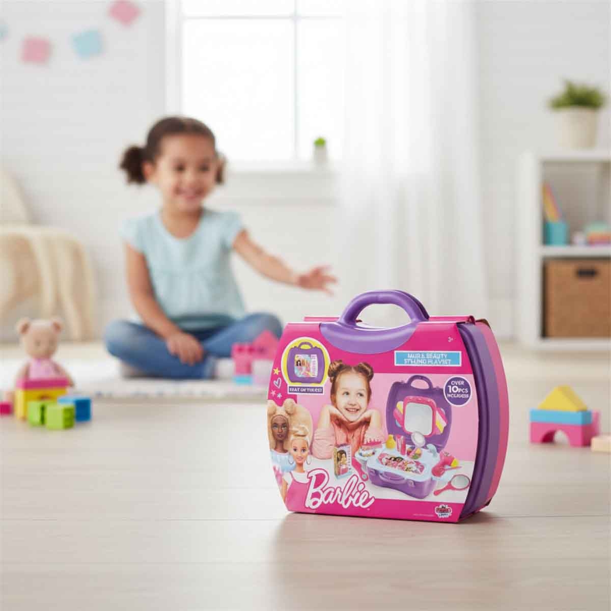 Barbie Hair & Beauty Styling Station Travel Case Playset Girls, 3-4 Years