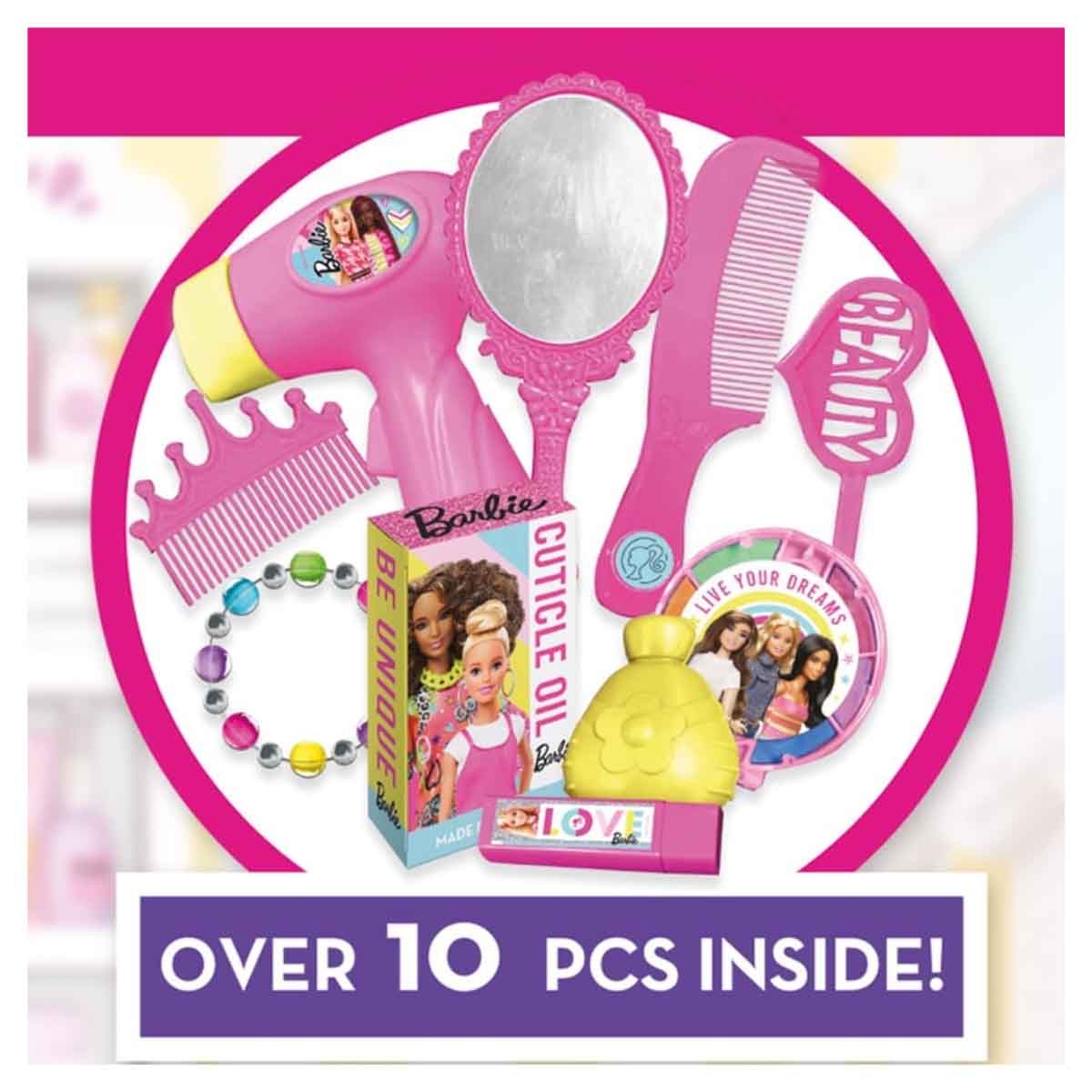 Barbie Hair & Beauty Styling Station Travel Case Playset Girls, 3-4 Years