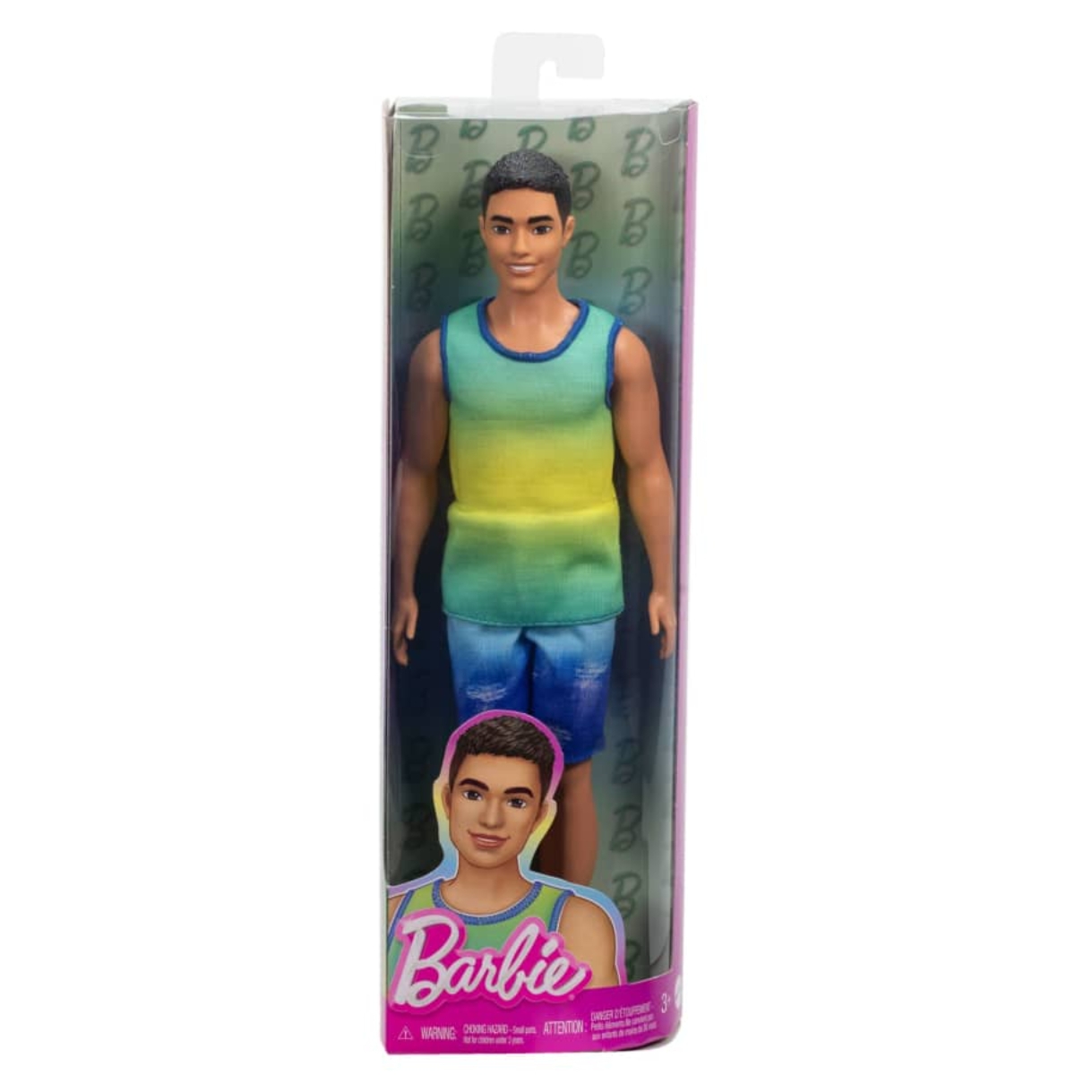 Barbie Ken Fashionistas Fashion Doll with Ombre Tank and Shorts Girls, 3-4 Years