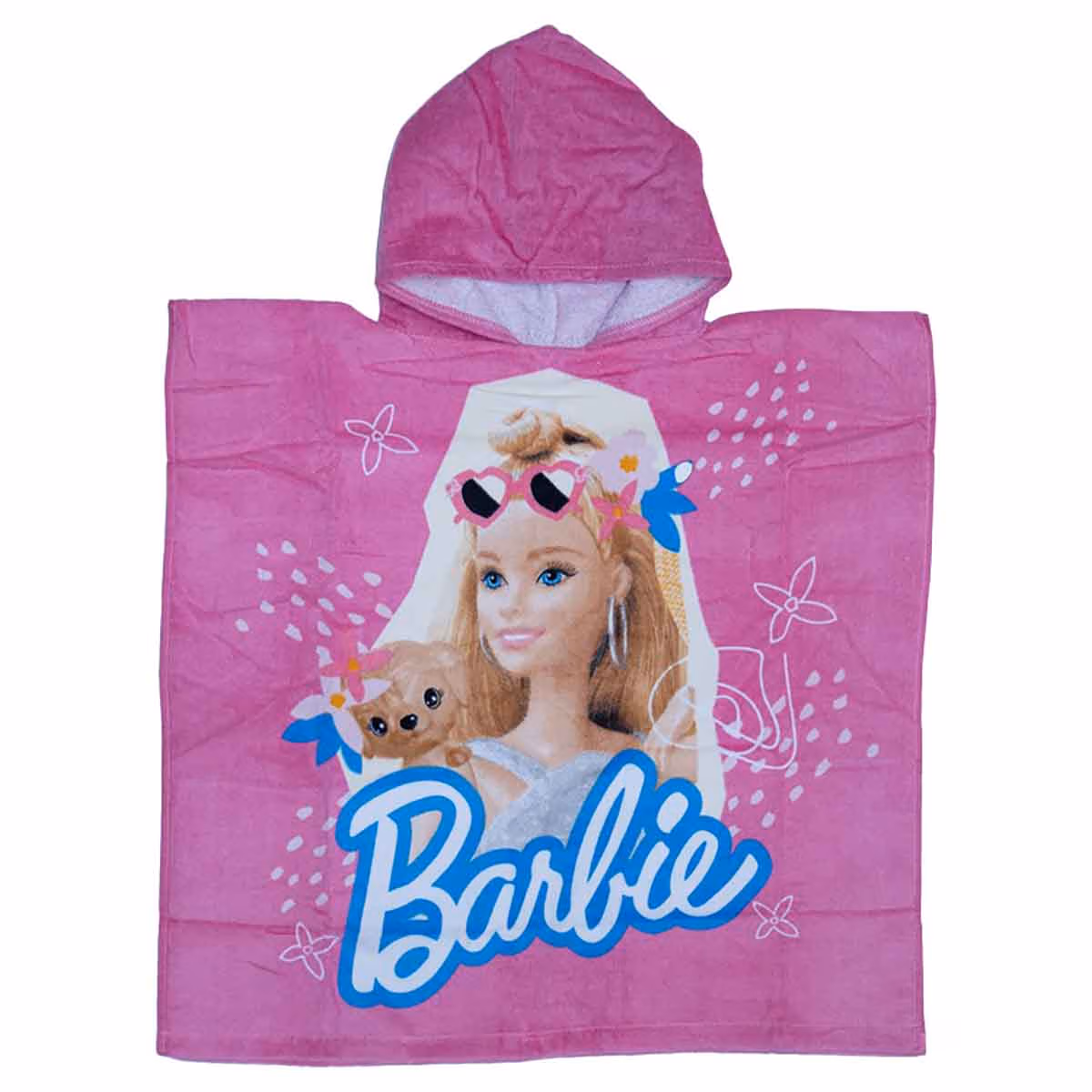 Barbie Pink Soft Hooded Poncho Kids Towel Girls, 3-4 Years