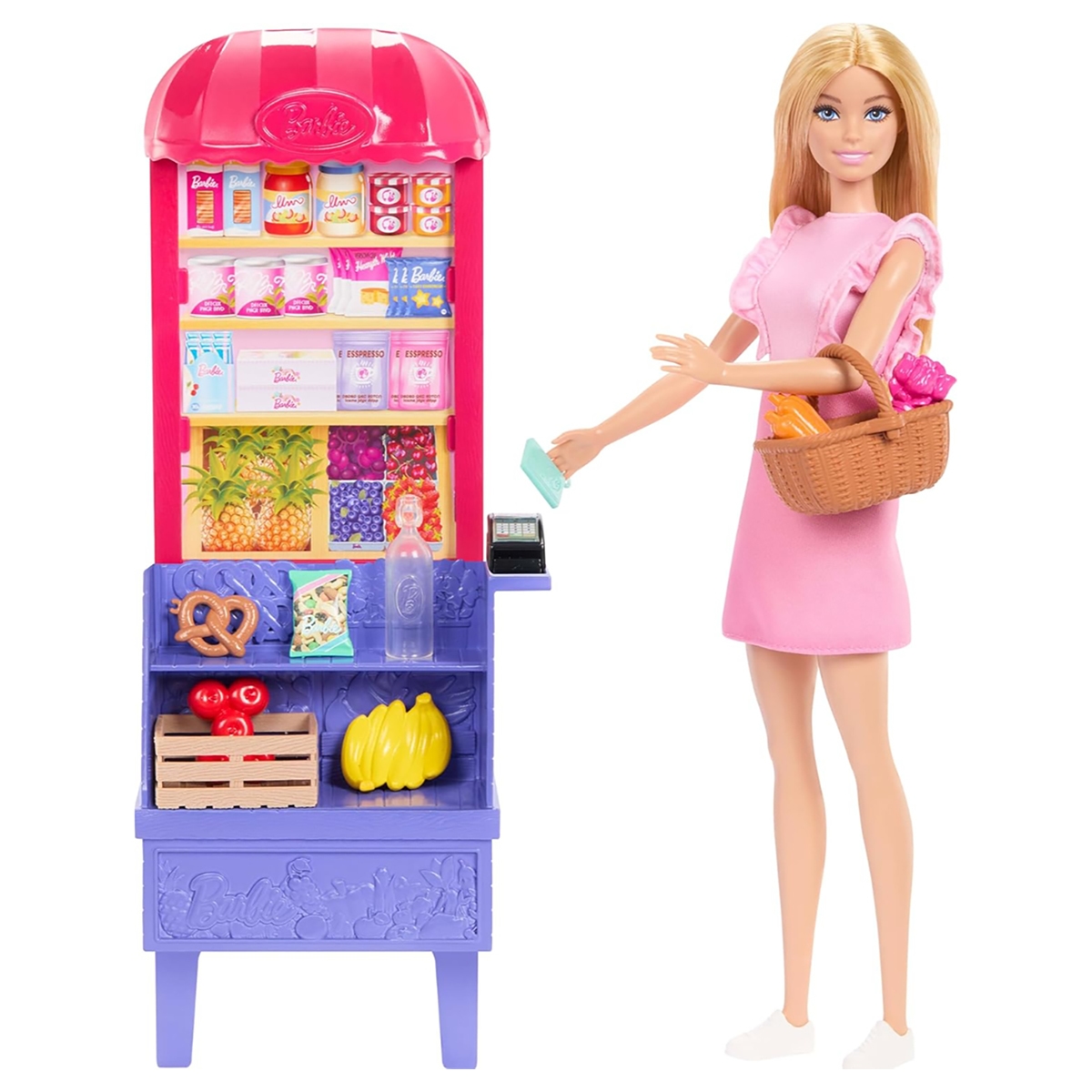 باربي مجموعة لعب تسوق ماليبو في السوق للبنات، 3-4 سنوات
