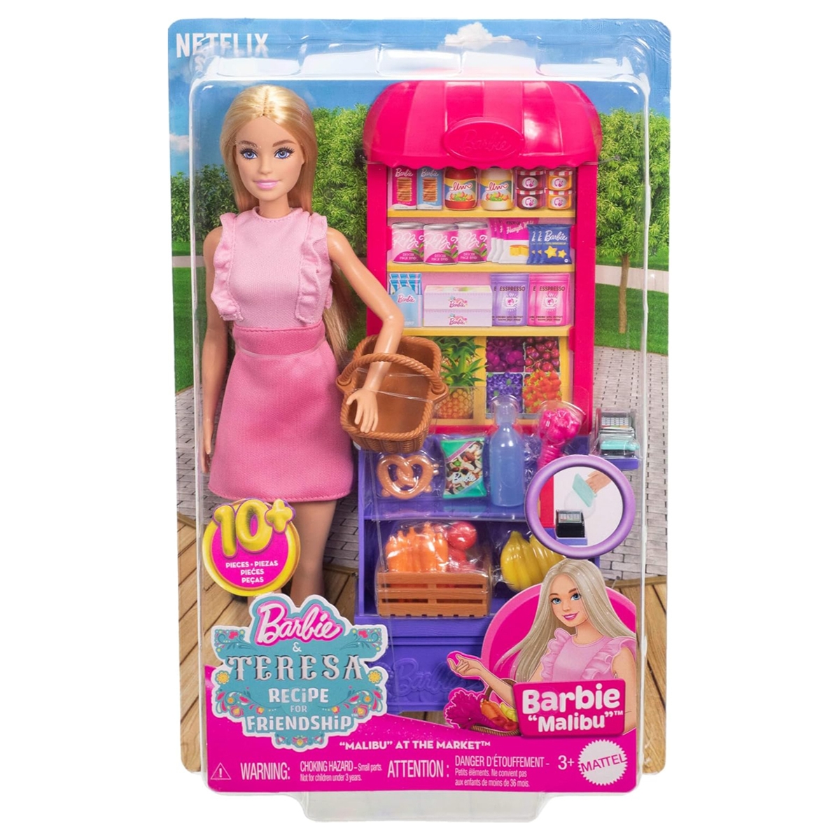 باربي مجموعة لعب تسوق ماليبو في السوق للبنات، 3-4 سنوات
