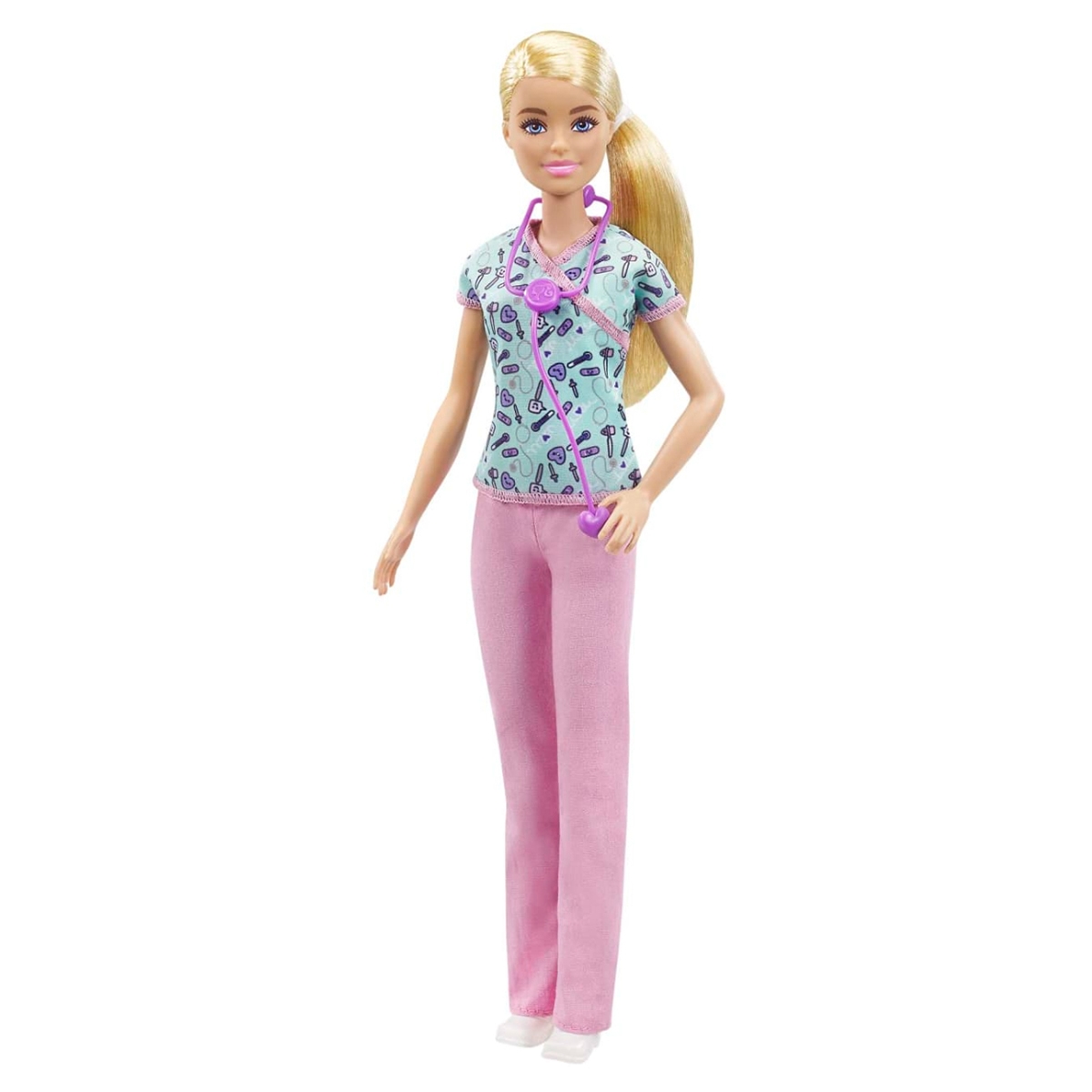 Barbie Nurse Dressed in Medical Scrubs Fashion Doll Girls, 3-4 Years