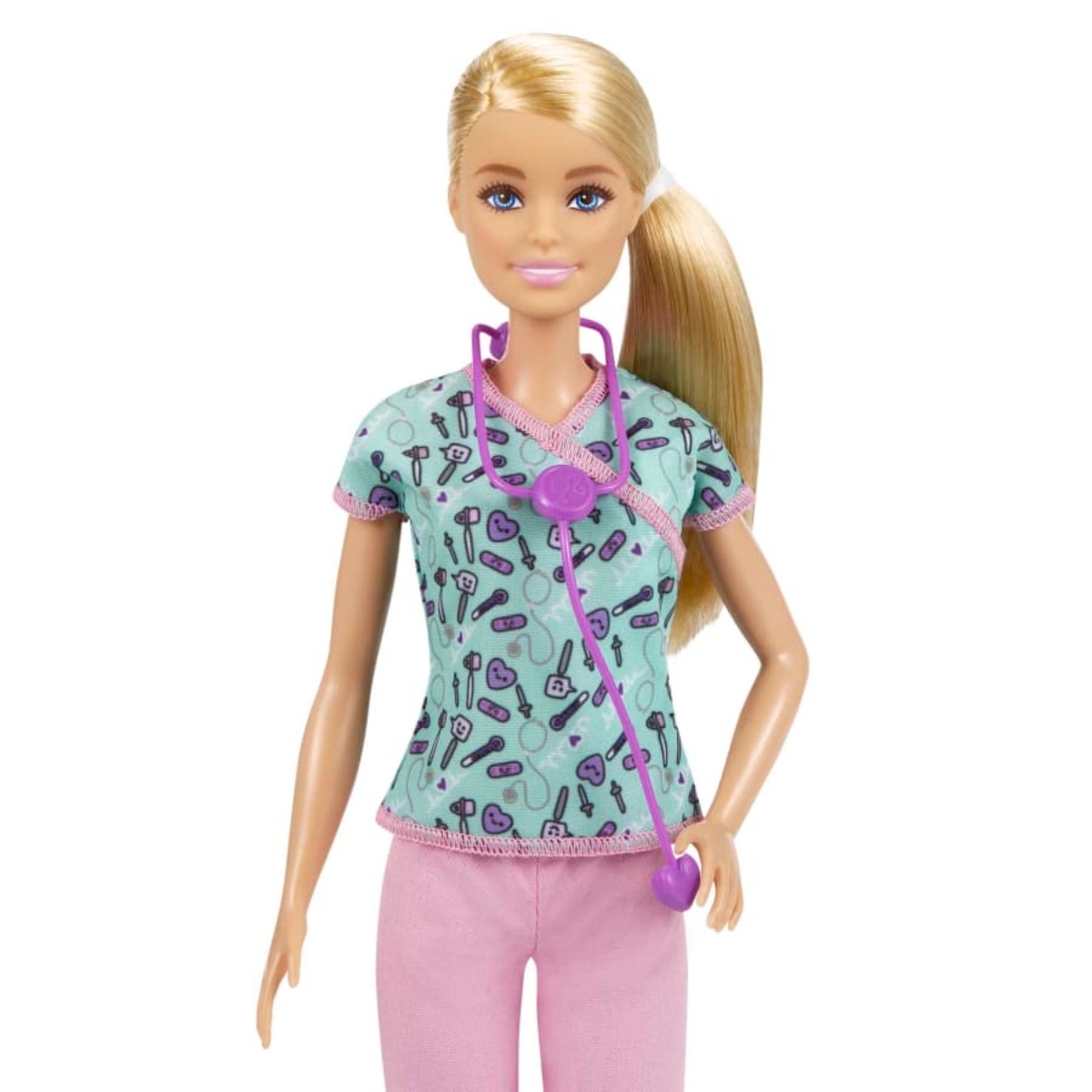 Barbie Nurse Dressed in Medical Scrubs Fashion Doll Girls, 3-4 Years
