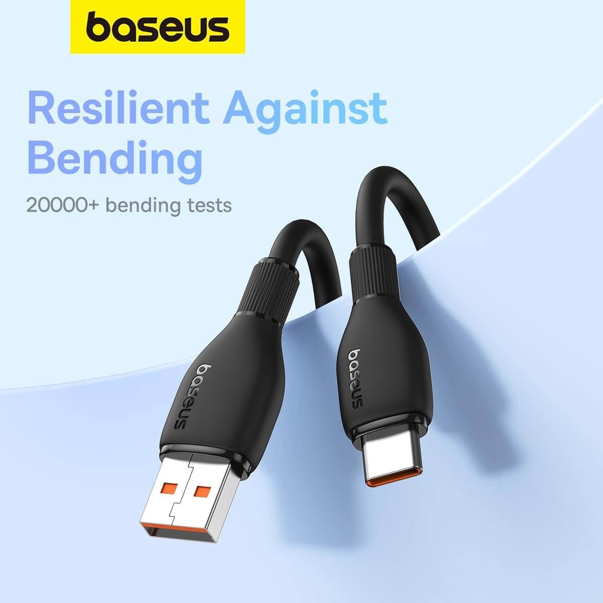 بيسوس أسود كابل USB-A إلى USB-C بقدرة 100 واط بطول 1.2 متر من سلسلة بودنغ
