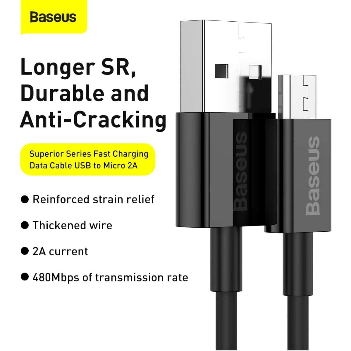 بيسوس كابل سوبيريور سيريز USB-A إلى Micro-USB بقدرة 2A