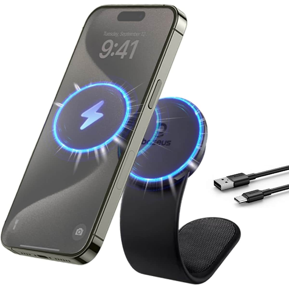 Baseus Black C02 Pro Series Magnetic Wireless Charging Car Mount
