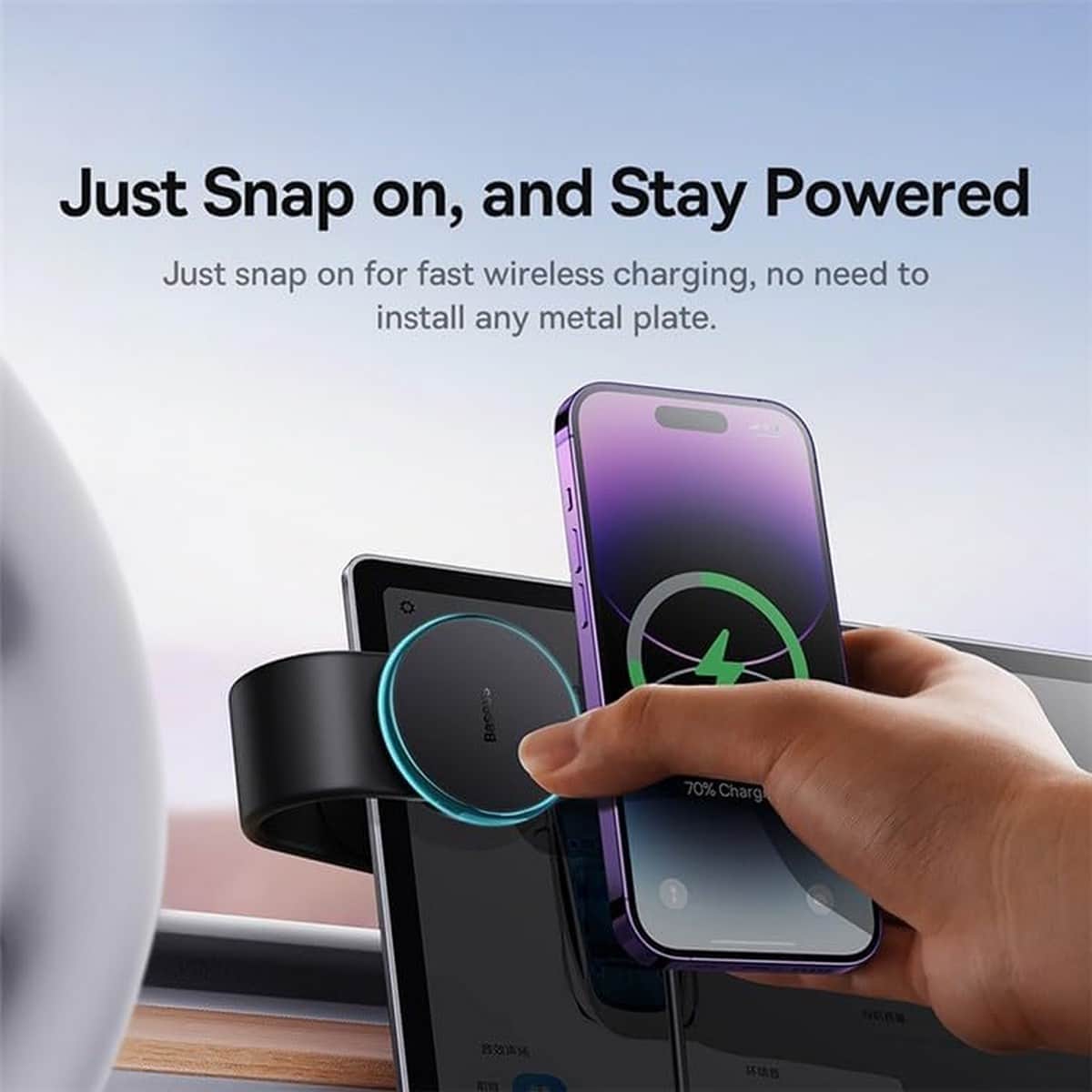 Baseus Black C02 Pro Series Magnetic Wireless Charging Car Mount