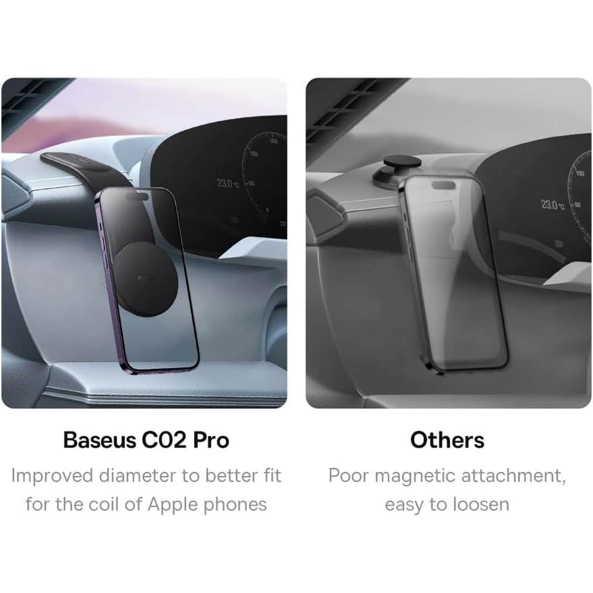 Baseus Black C02 Pro Series Magnetic Wireless Charging Car Mount