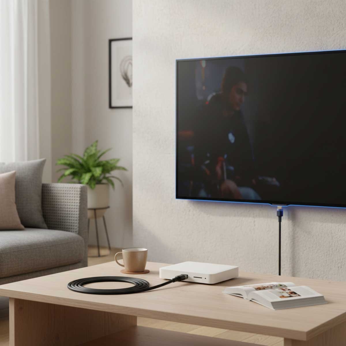 بيسوس أسود كافيول كابل HDMI بدقة 4K بطول 5 متر