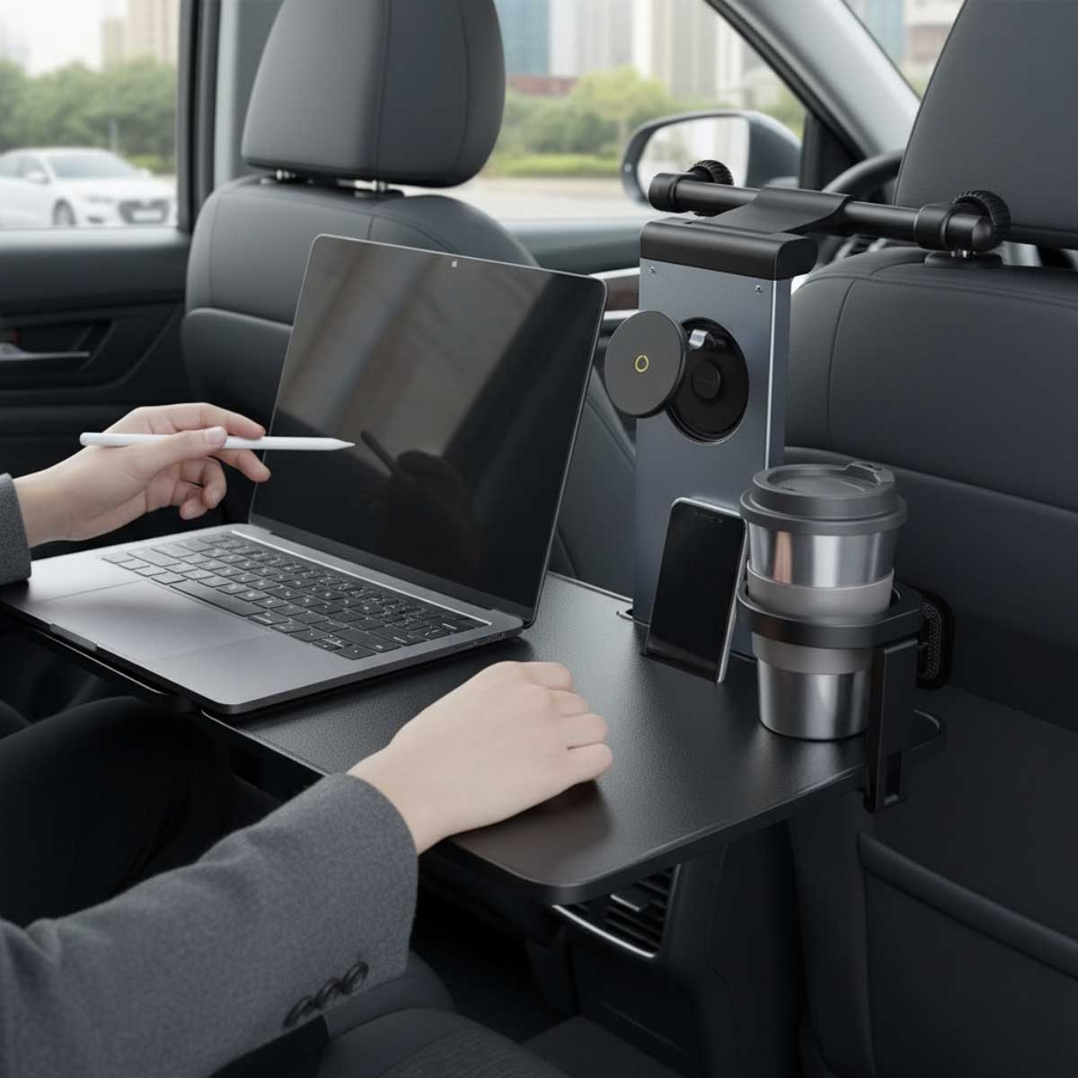 Baseus Black MagPro II Backseat Headrest Car Mount