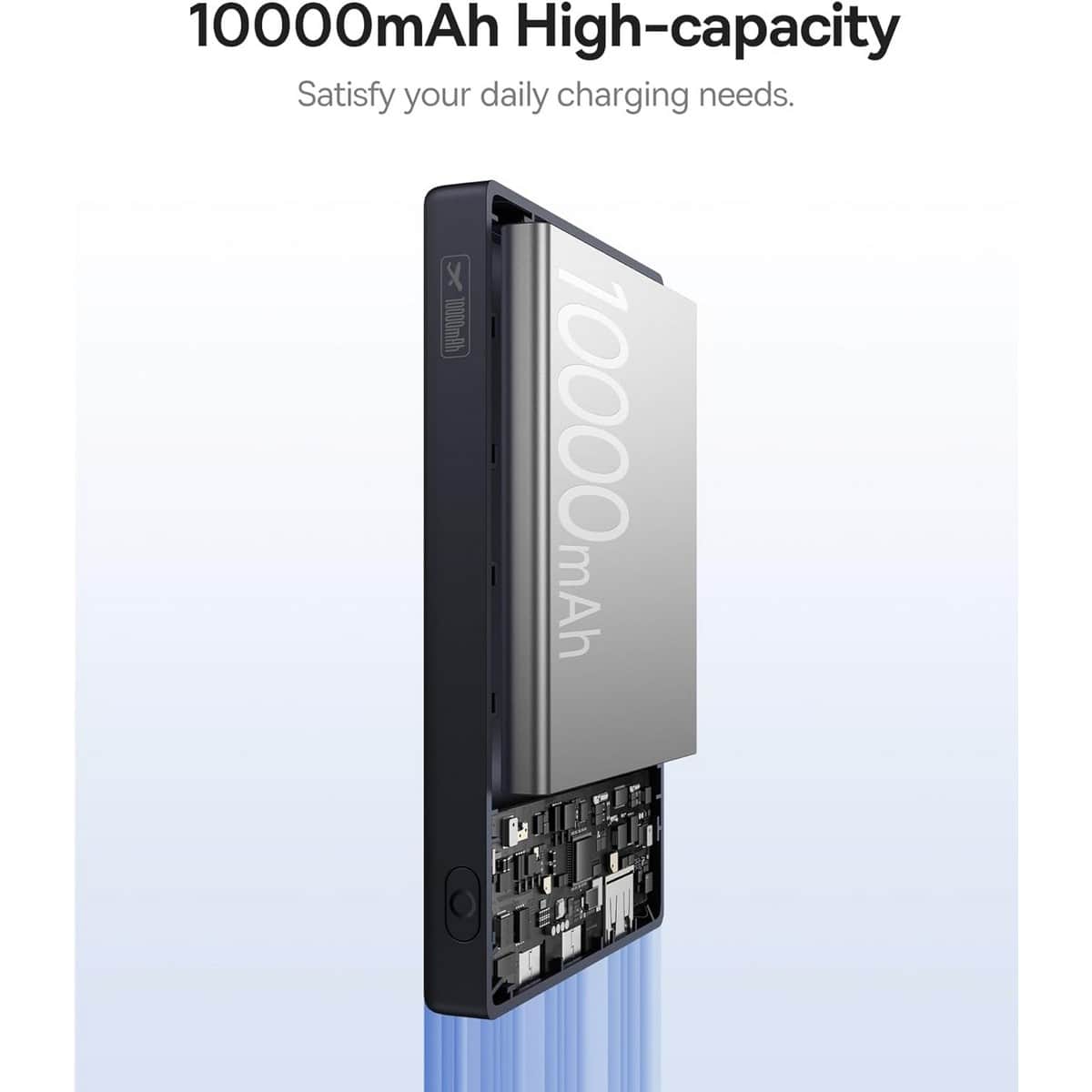 بيسوس أسود بيكو جو شاشة رقمية بنك طاقة 10000mAh بقدرة 20 واط مع طقم كابل