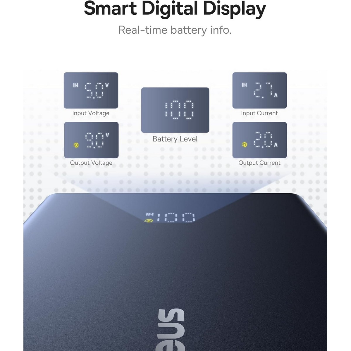 Baseus Black PicoGo Digital Display 10000mAh 20W Power Bank & Cable Set