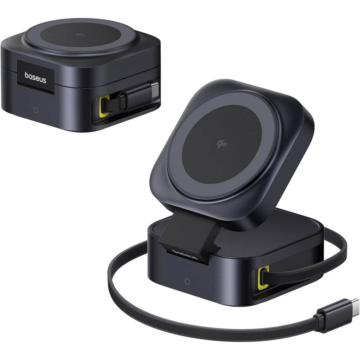 Baseus Black PicoGo Qi2 67W 2-in-1 Magnetic Wireless Charging Station & Cable Set