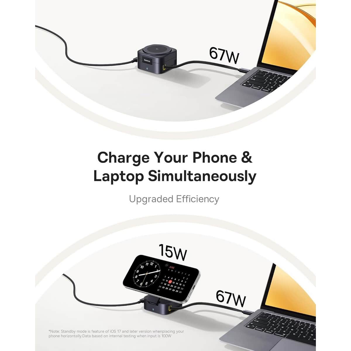 Baseus Black PicoGo Qi2 67W 2-in-1 Magnetic Wireless Charging Station & Cable Set