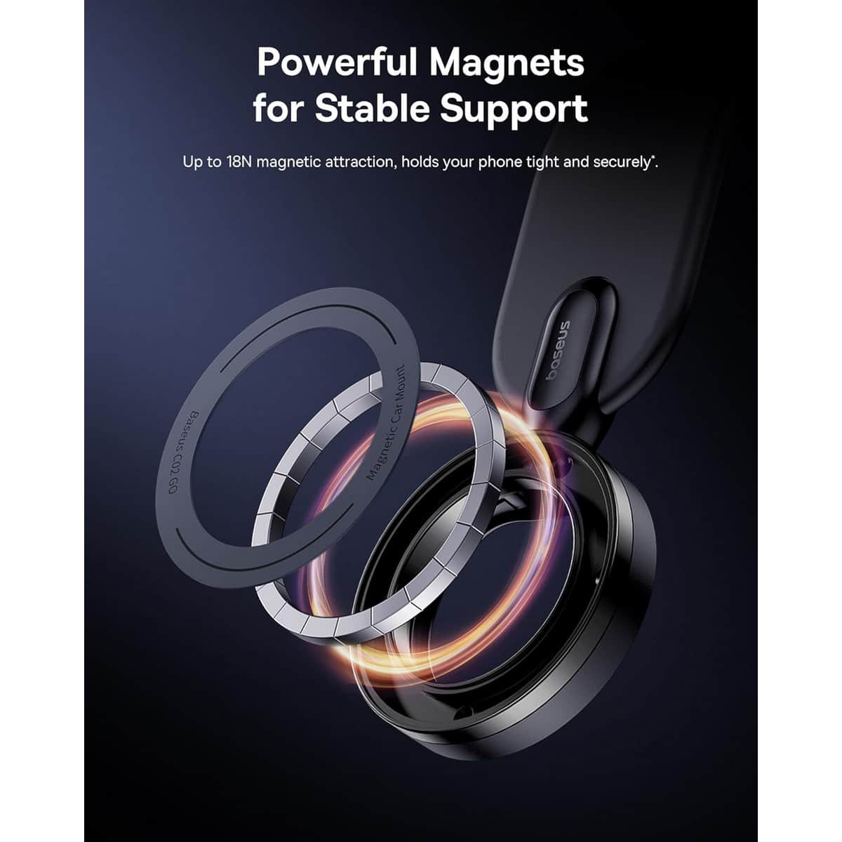 Baseus Black PrimeTrip Series C02 Go Stick-on Magnetic Car Mount