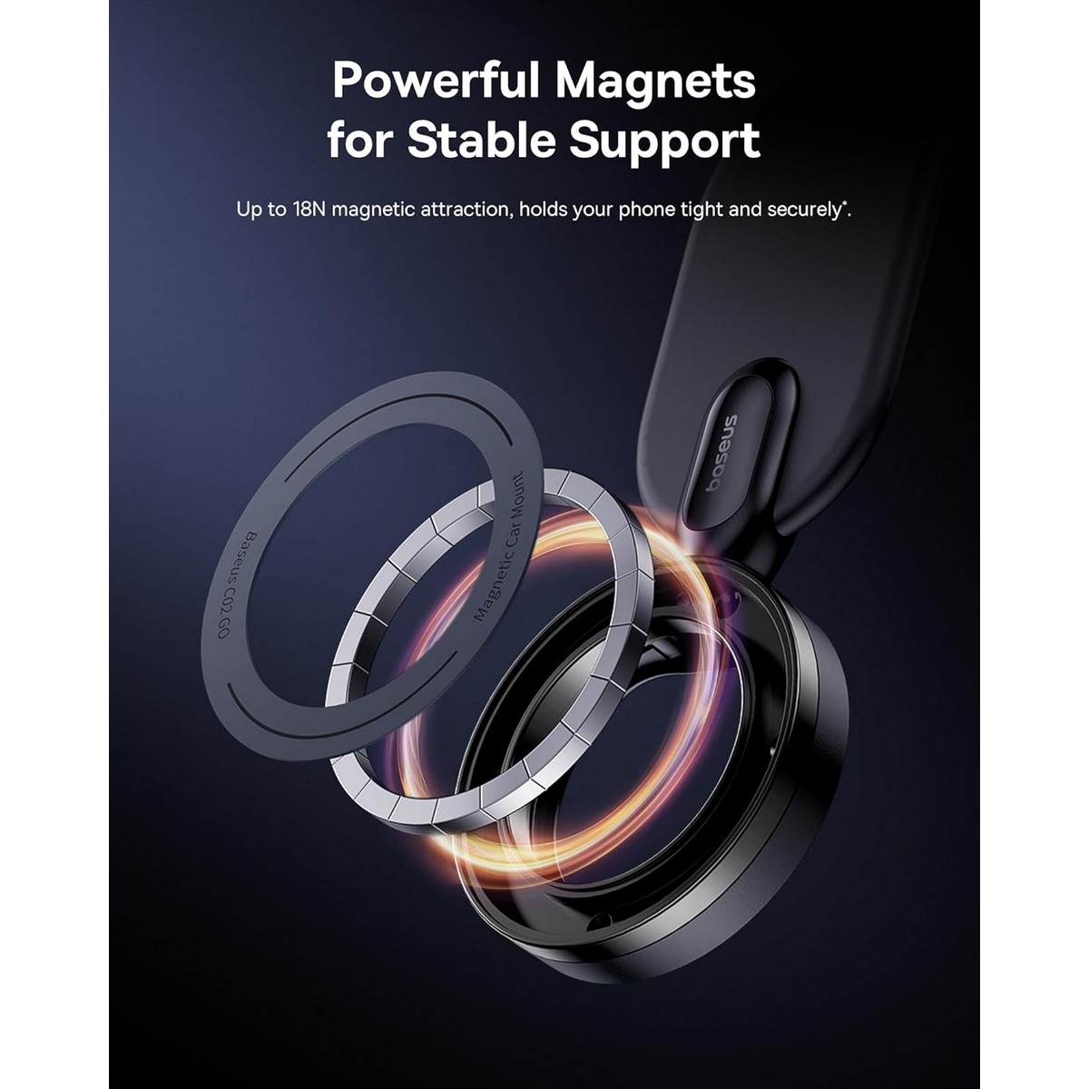 Baseus Black PrimeTrip Series C02 Go Stick-on Magnetic Car Mount