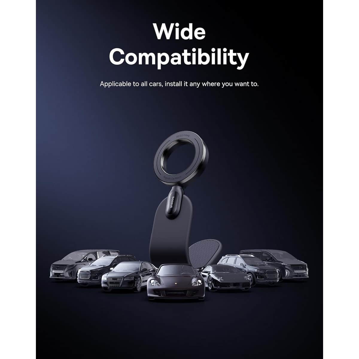 Baseus Black PrimeTrip Series C02 Go Stick-on Magnetic Car Mount