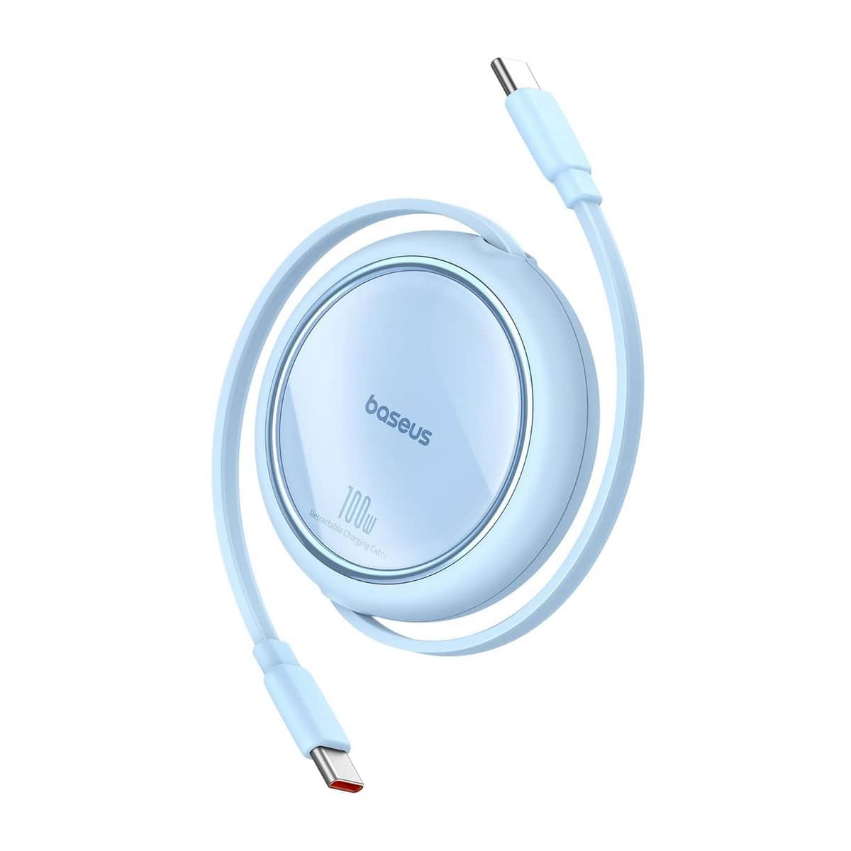 بيسوس كابل Free2Draw Mini USB-C إلى USB-C قابل للسحب بقدرة 100 واط بطول 1 متر