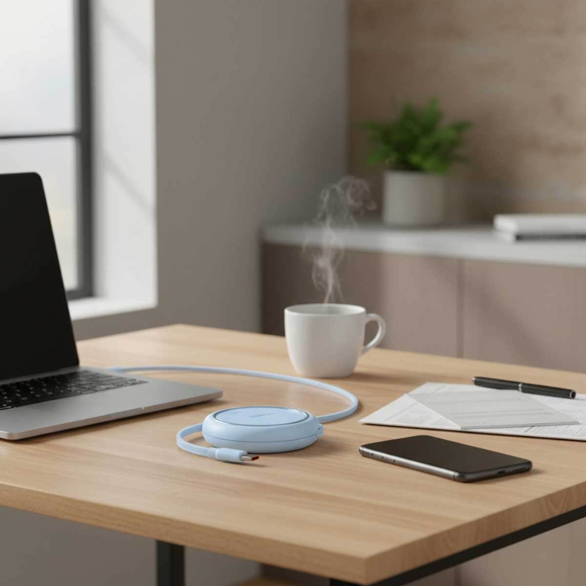 بيسوس كابل Free2Draw Mini USB-C إلى USB-C قابل للسحب بقدرة 100 واط بطول 1 متر