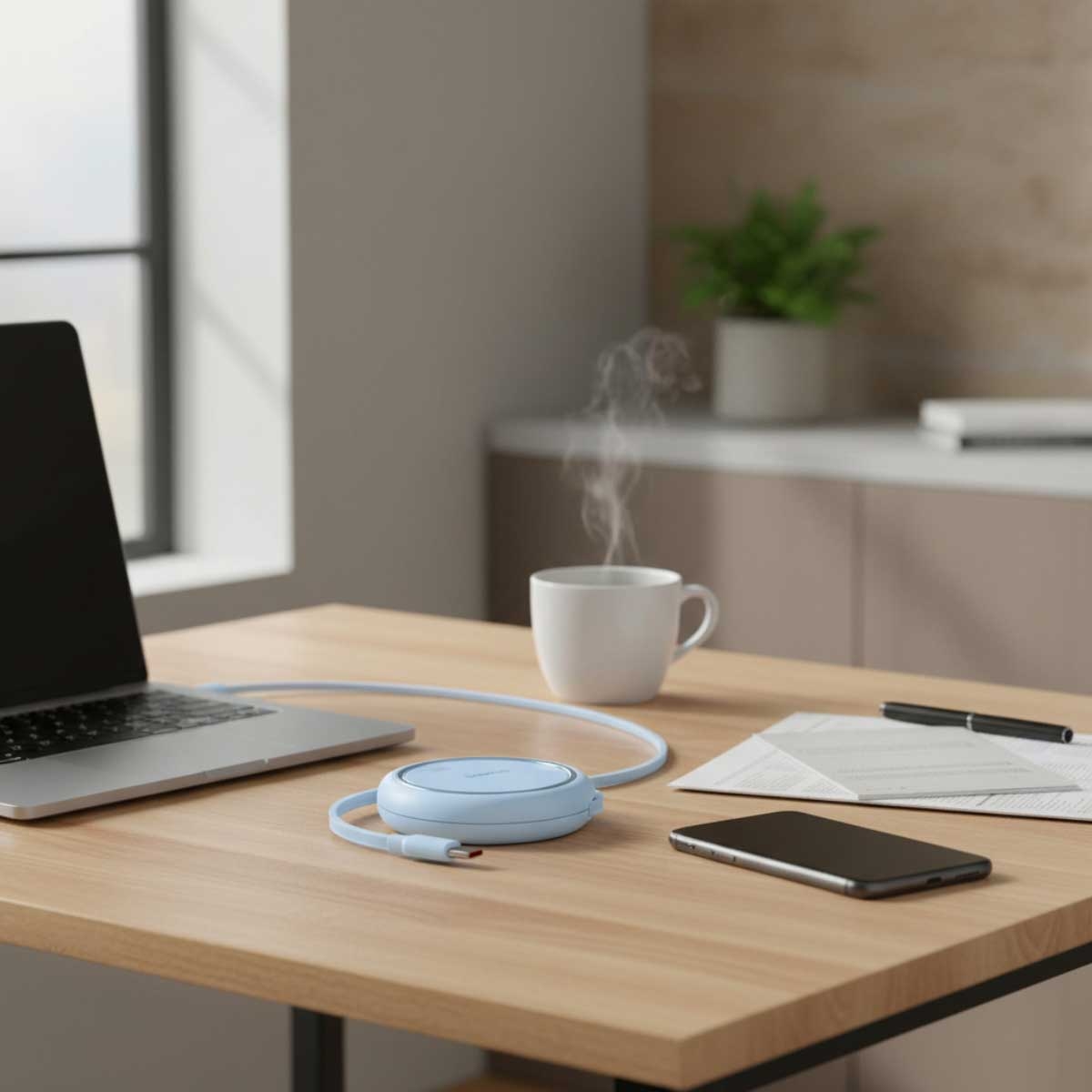 بيسوس كابل Free2Draw Mini USB-C إلى USB-C قابل للسحب بقدرة 100 واط بطول 1 متر