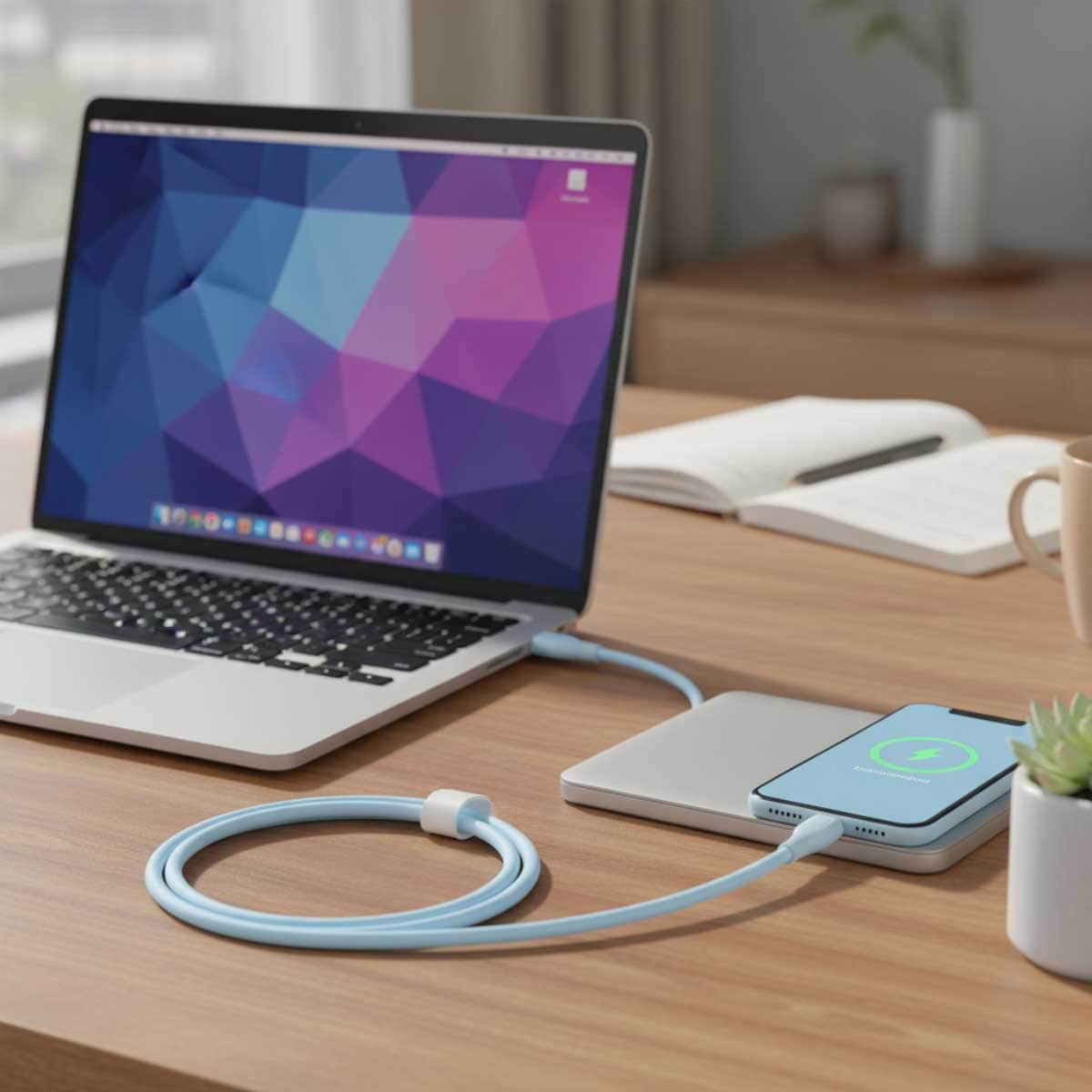 بيسوس كابل بودينغ سيريز USB-C إلى USB-C بقدرة 100 واط