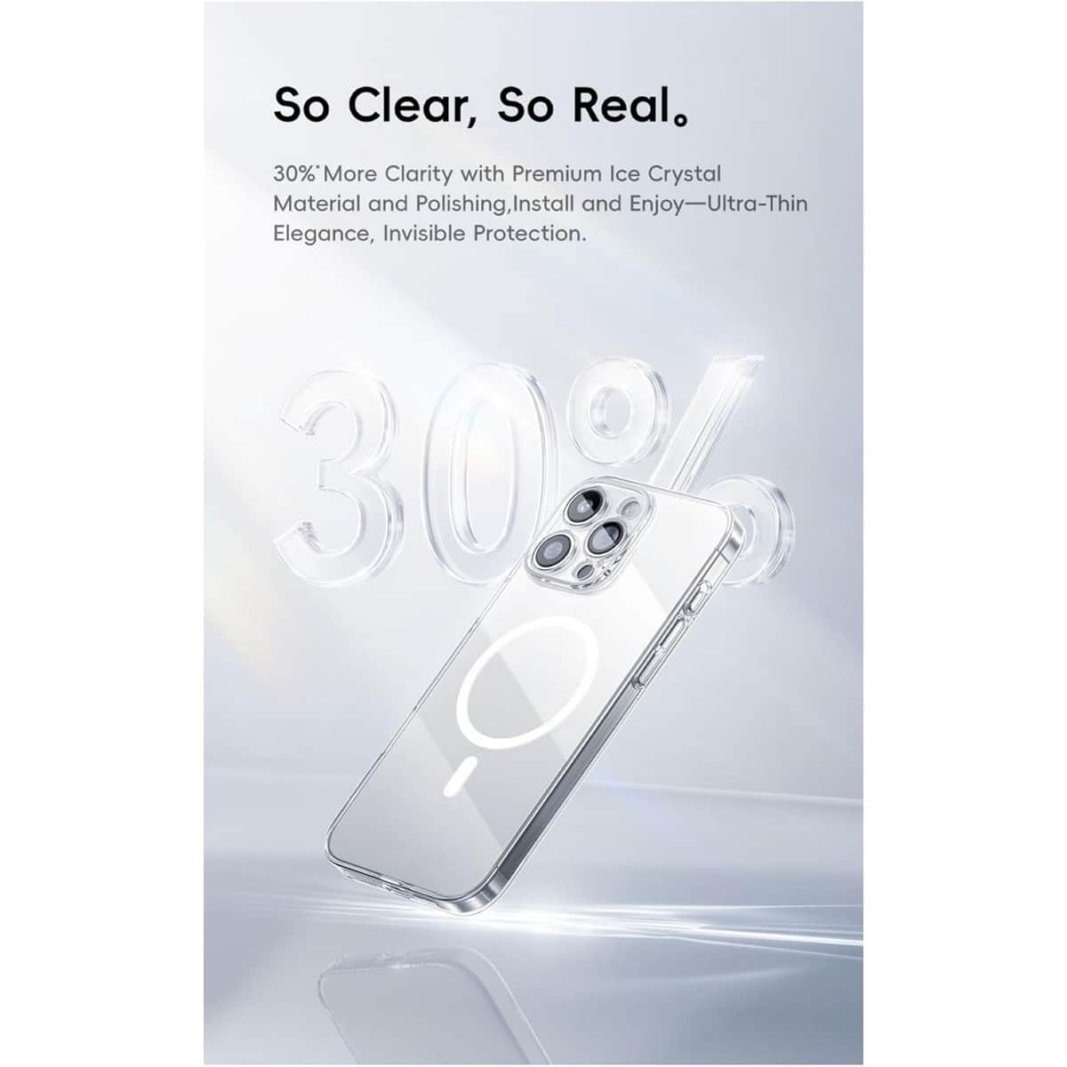 Baseus Clear Crystal Series Magnetic Phone Case for iPhone 16 Pro