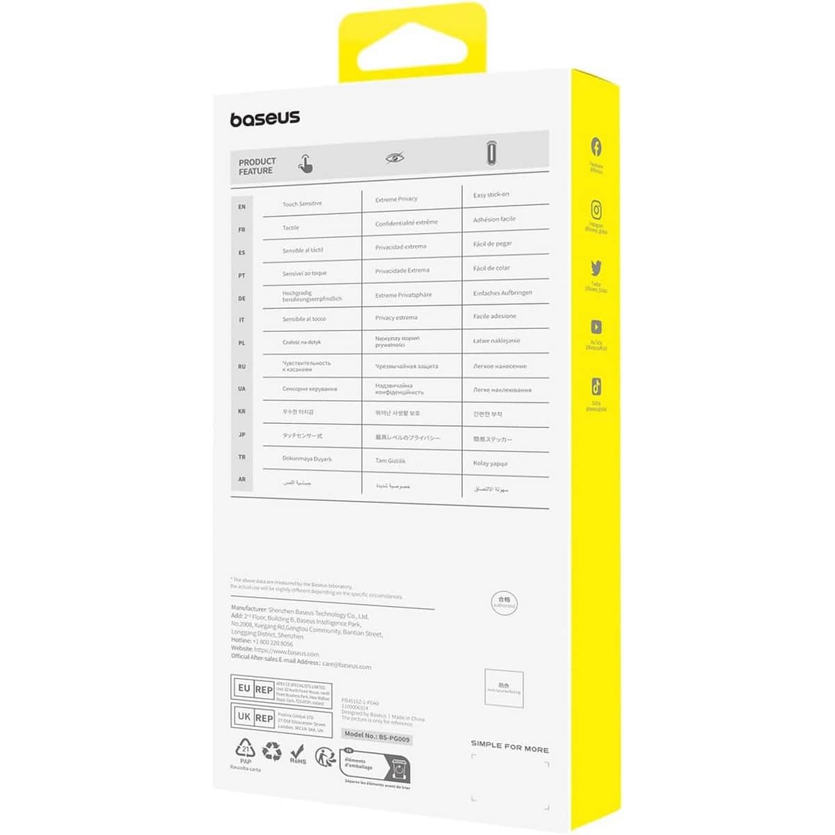 Baseus Clear Sapphire Series HD Tempered Glass Screen Protector with Dust Filter for iPhone 15 & 16