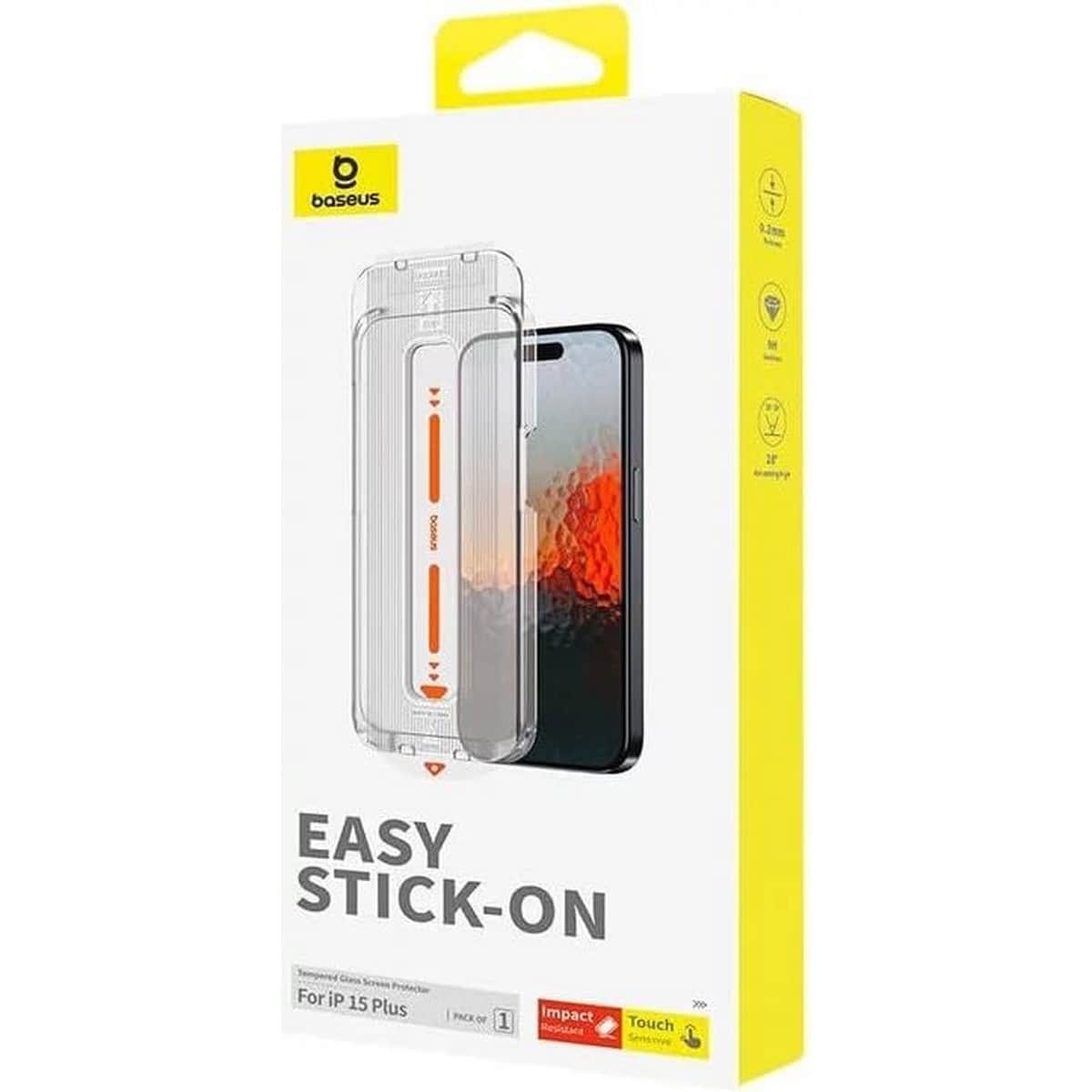 Baseus Clear Sapphire Series HD Tempered Glass Screen Protector with Dust Filter for iPhone 15 Plus & 16 Plus