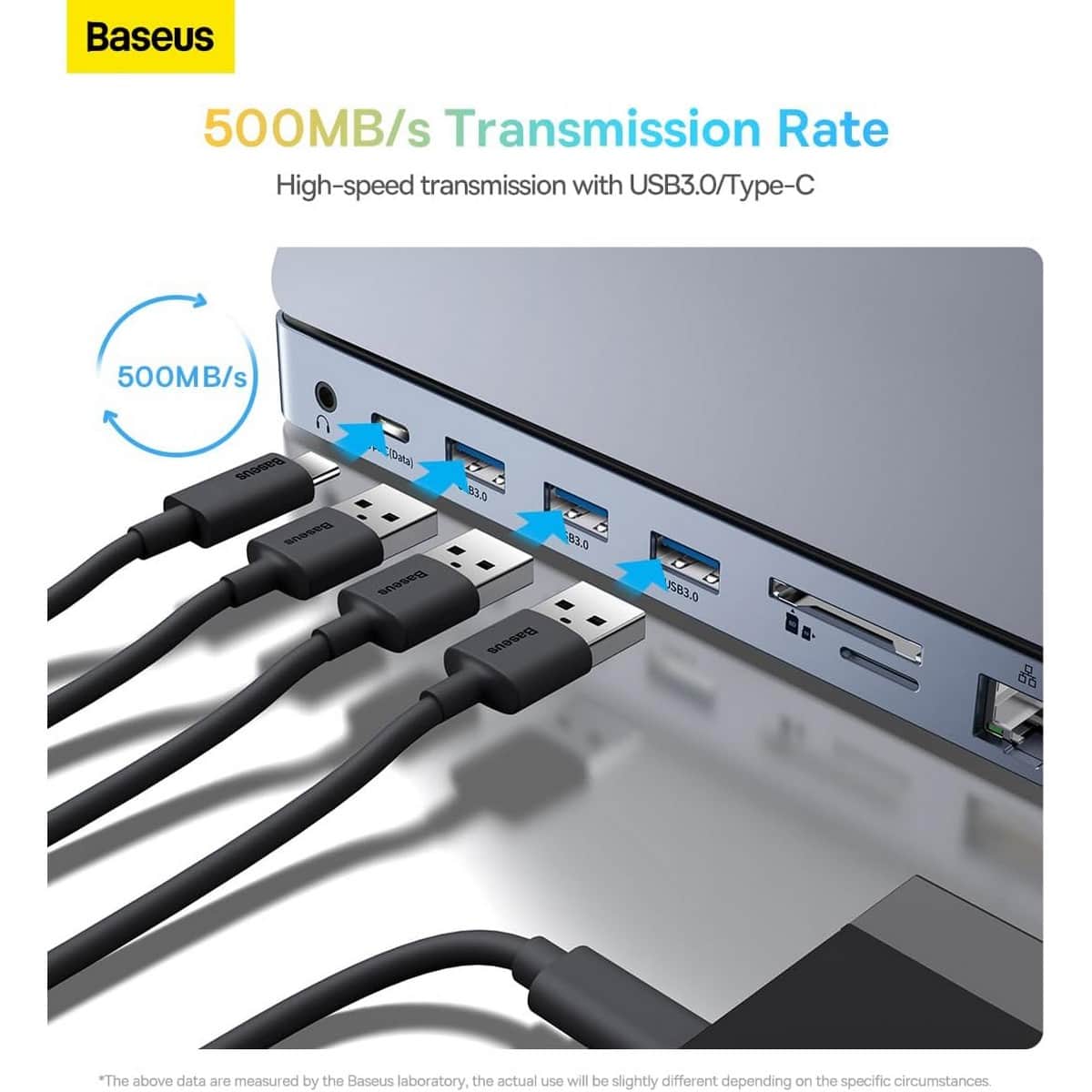 بيسوس رمادي داكن إيليت جوي جين 2 موزع USB-C بـ 11 منفذ
