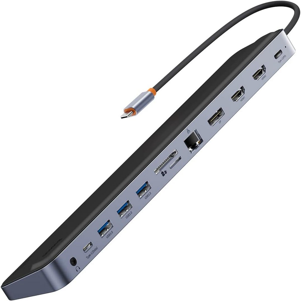 بيسوس رمادي داكن إيليت جوي جين 2 موزع USB-C بـ 12 منفذ