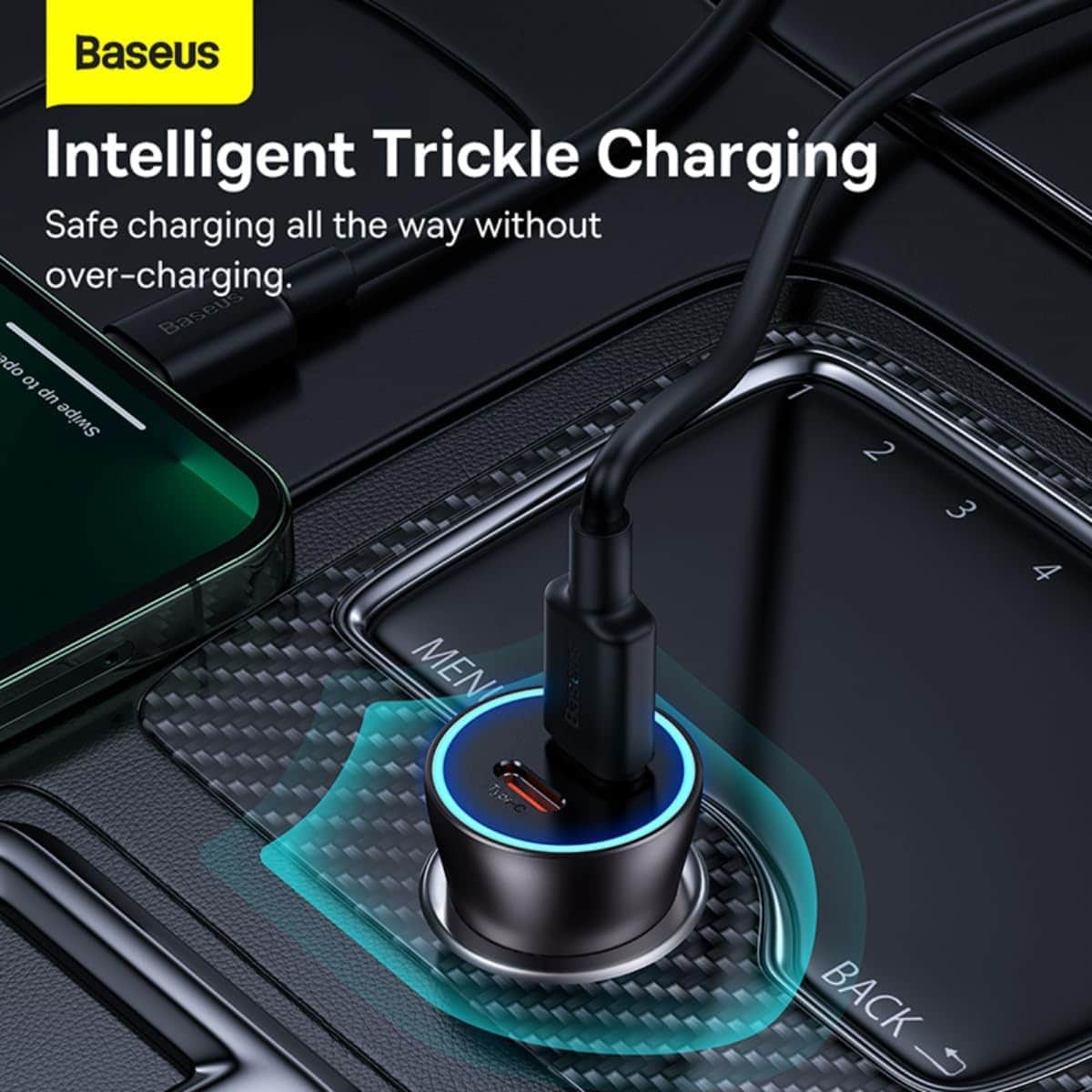Baseus Dark Grey Golden Contactor Pro 40W 2-Port USB-C Car Charger