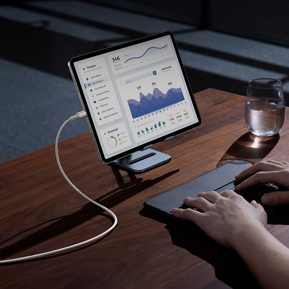 بيسوس كابل جولد تنغستن USB-C إلى USB-C بقدرة 100 واط