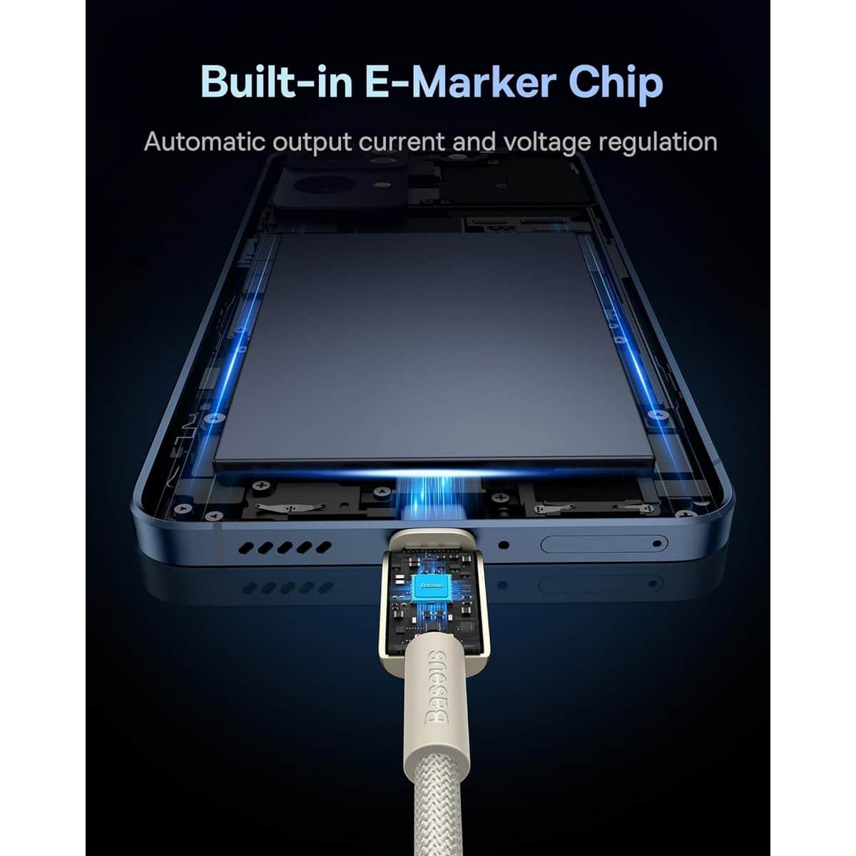 بيسوس كابل جولد تنغستن USB-C إلى USB-C بقدرة 100 واط