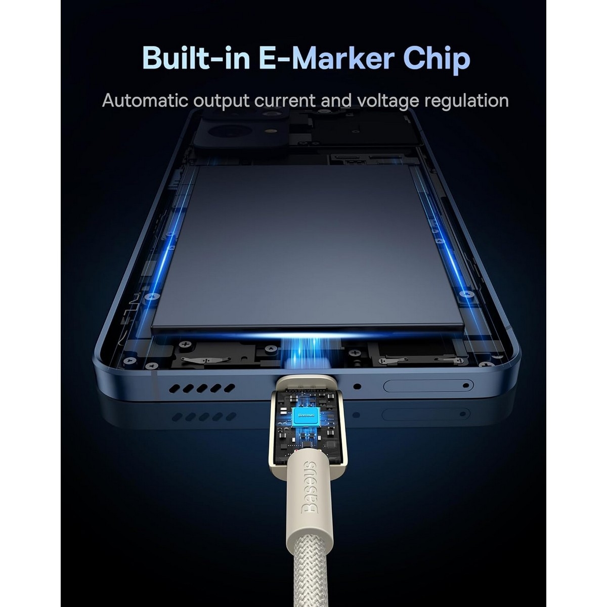 بيسوس كابل جولد تنغستن USB-C إلى USB-C بقدرة 100 واط