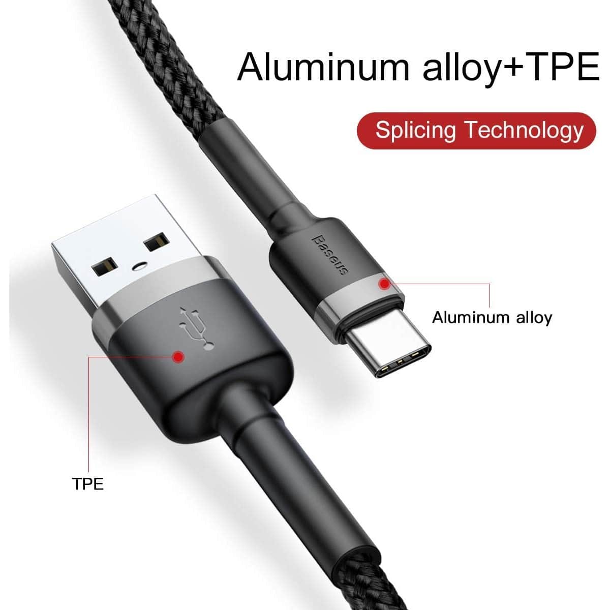 بيسوس كابل كافول USB-A إلى USB-C بقدرة 2A