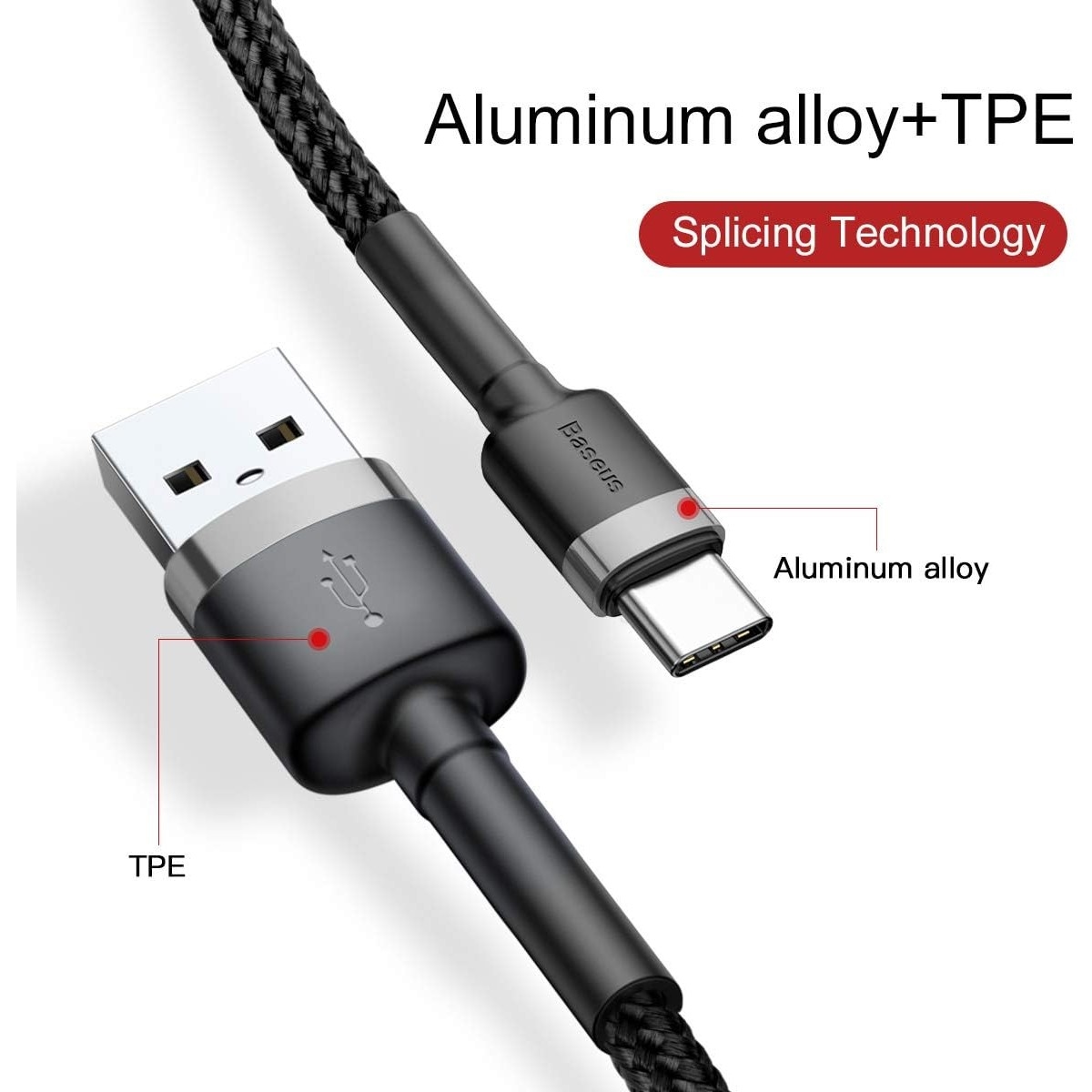 بيسوس كابل كافول USB-A إلى USB-C بقدرة 2A