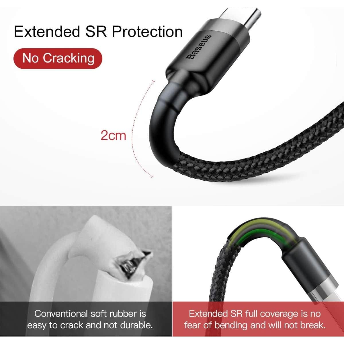 بيسوس كابل كافول USB-A إلى USB-C بقدرة 2A