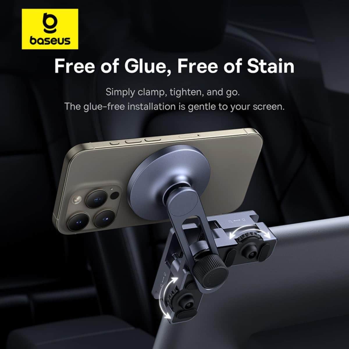 Baseus Grey MaxView Screen Magnetic Car Mount