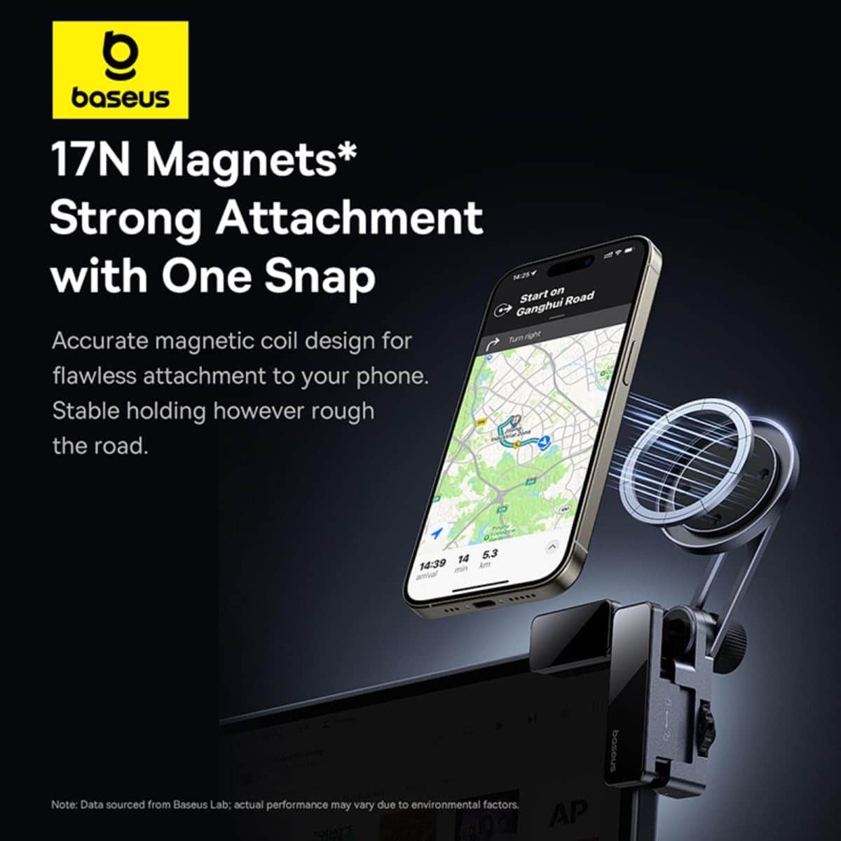 Baseus Grey MaxView Screen Magnetic Car Mount